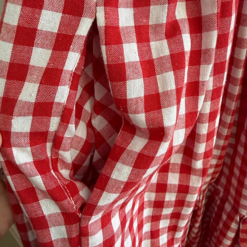 Game Day! Red and White Gingham Dress with Pockets! - Picture 6 of 10